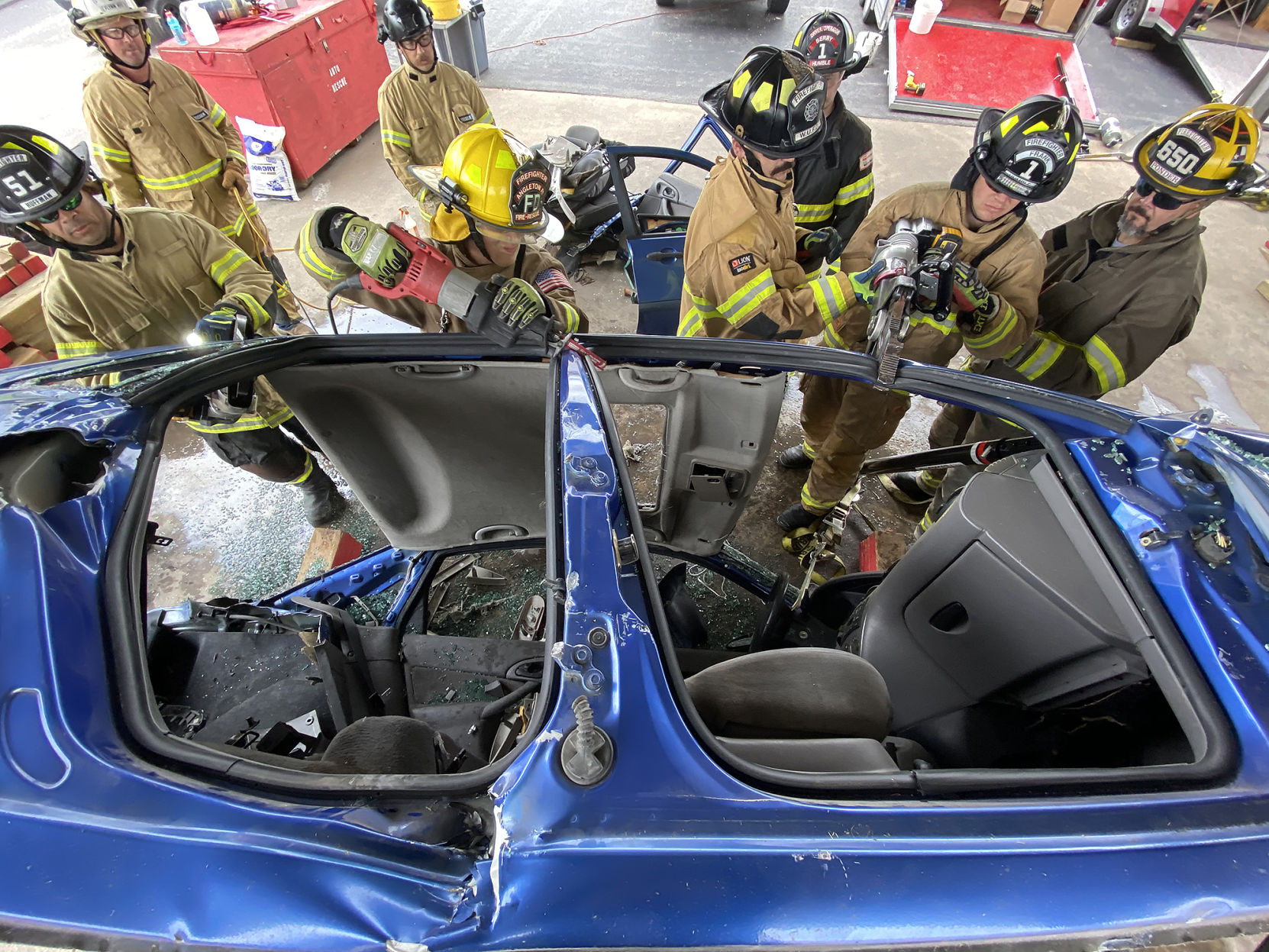 Firefighter extrication training